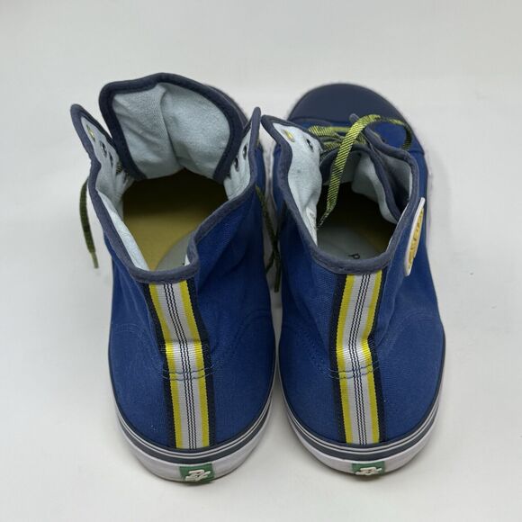 PF Flyers Center Hi Reiss Sneakers Mens 17 Blue Yellow Canvas Retro Shoes - Picture 9 of 14